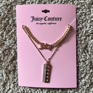 Juicy Couture Layerd Heart Charm Necklace